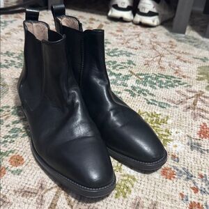 Stuart Weitzman Black Leather Chelsea Boots